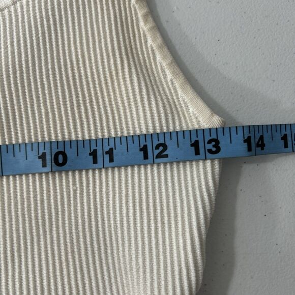 Aritzia Babaton Tank Top Womens M‎ Square Neck Off White Ribbed  Minimalist Y2K - Picture 6 of 7